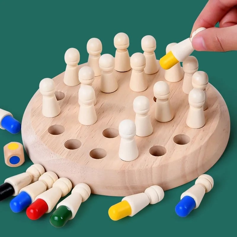 Jeu de mémoire en bois pour enfants – Concentration et motricité fine