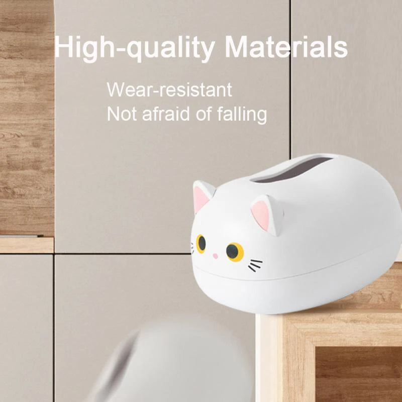 Elegatto™ – Boîte à Mouchoirs Chat Mignonne avec Porte-Cure-Dents & Grand Rangement [50 % de Réduction]