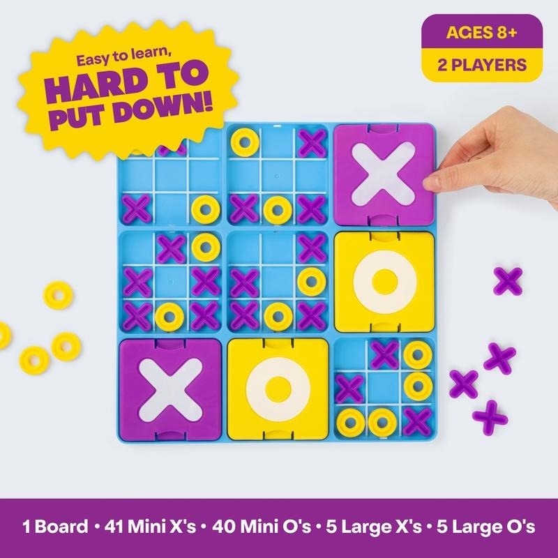 Jeu de Voyage Stratégique Variante Tic-Tac-Toe – 2 Joueurs, Dès 6 Ans