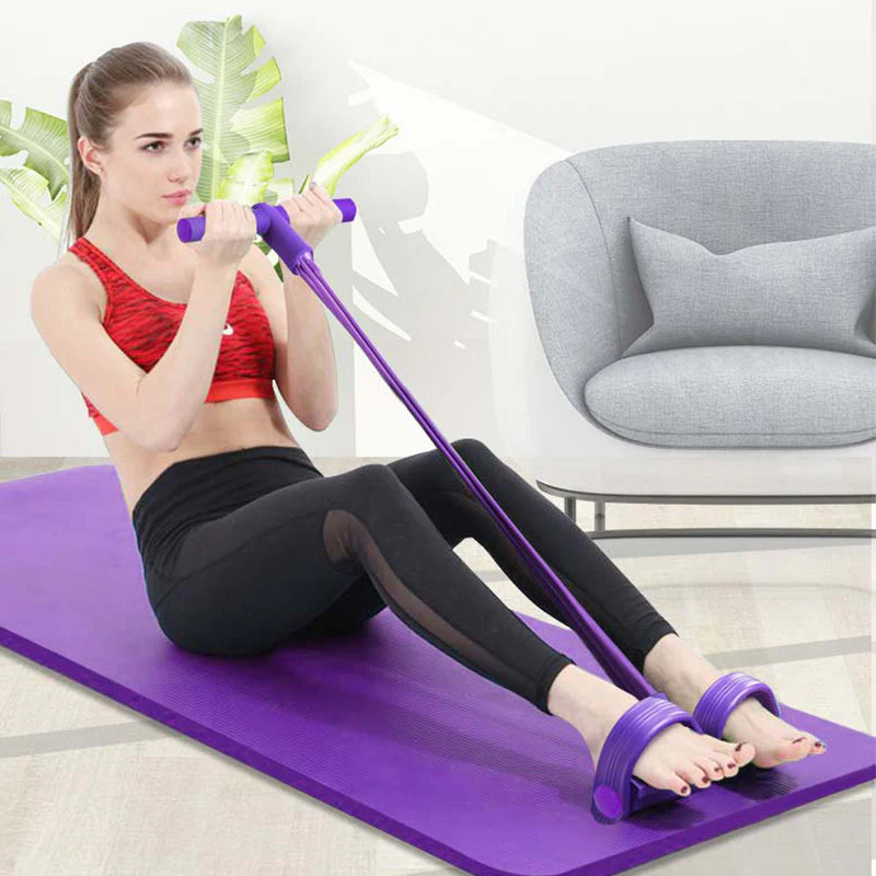 Appareil de fitness à pédales avec bandes de résistance 8 tubes