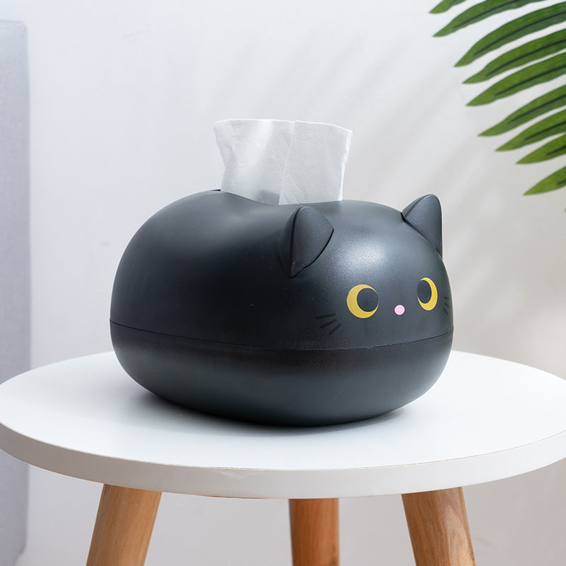 Elegatto™ – Boîte à Mouchoirs Chat Mignonne avec Porte-Cure-Dents & Grand Rangement [50 % de Réduction]