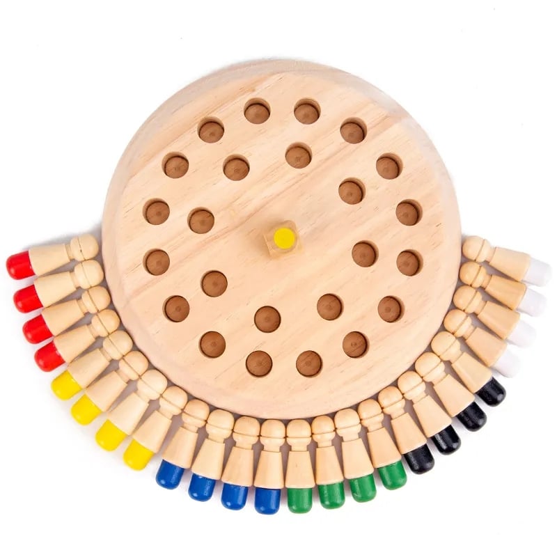 Jeu de mémoire en bois pour enfants – Concentration et motricité fine