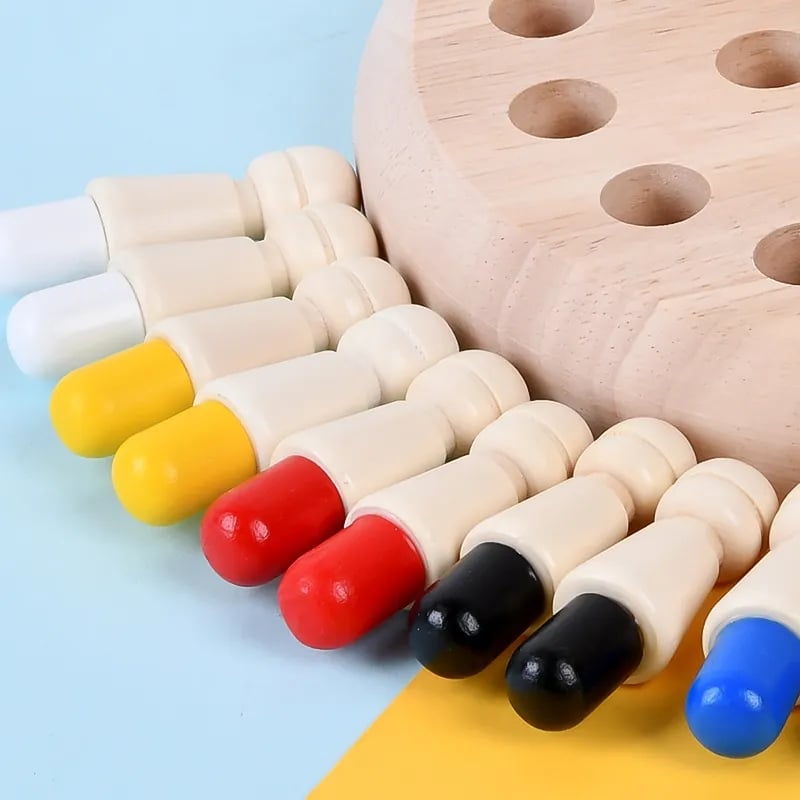 Jeu de mémoire en bois pour enfants – Concentration et motricité fine