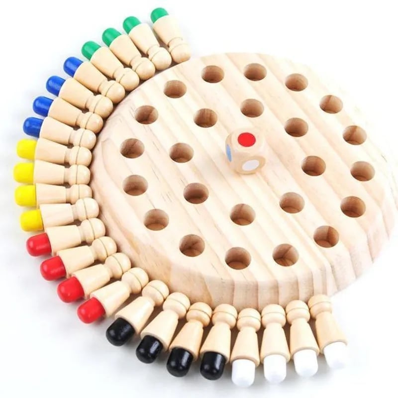 Jeu de mémoire en bois pour enfants – Concentration et motricité fine