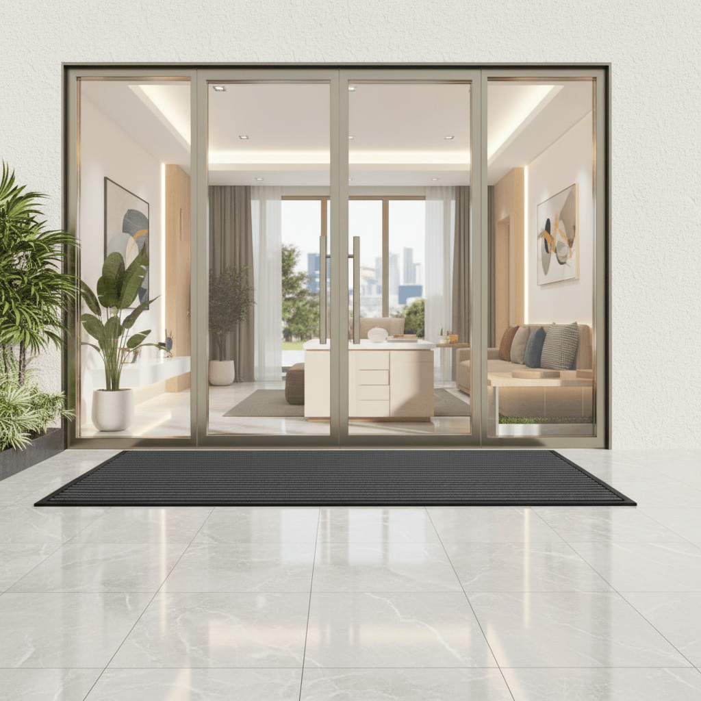 Tapis d'entrée robuste avec dessous antidérapant et fonction anti-salissures