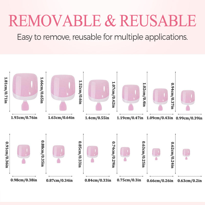 Faux ongles d'orteils press-on réutilisables – Pédicure gel à domicile