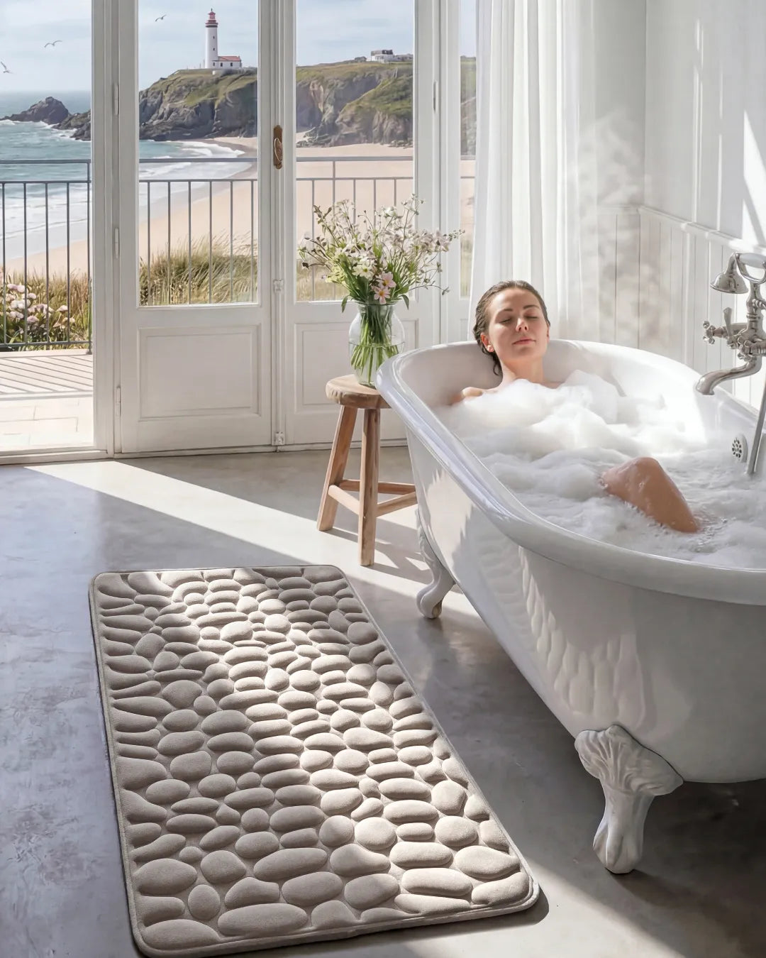 Tapis de bain à séchage rapide antidérapant doux et confortable