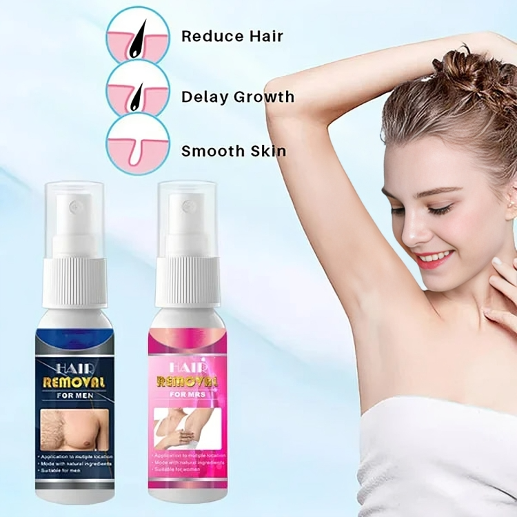 Spray Dépilatoire Doux et Indolore pour Peau Lisse Longue Durée