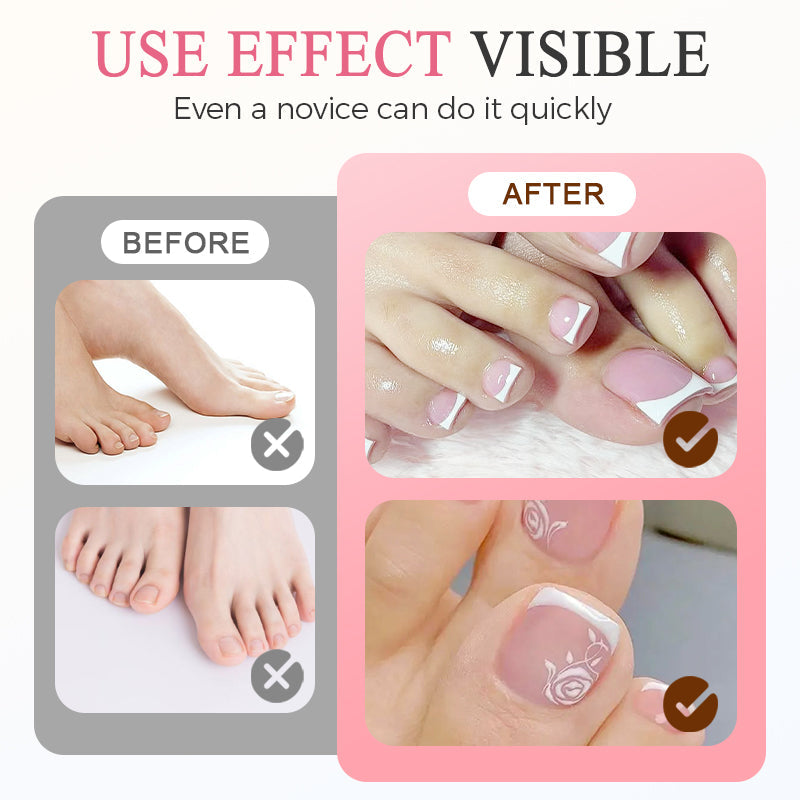 Faux ongles d'orteils press-on réutilisables – Pédicure gel à domicile