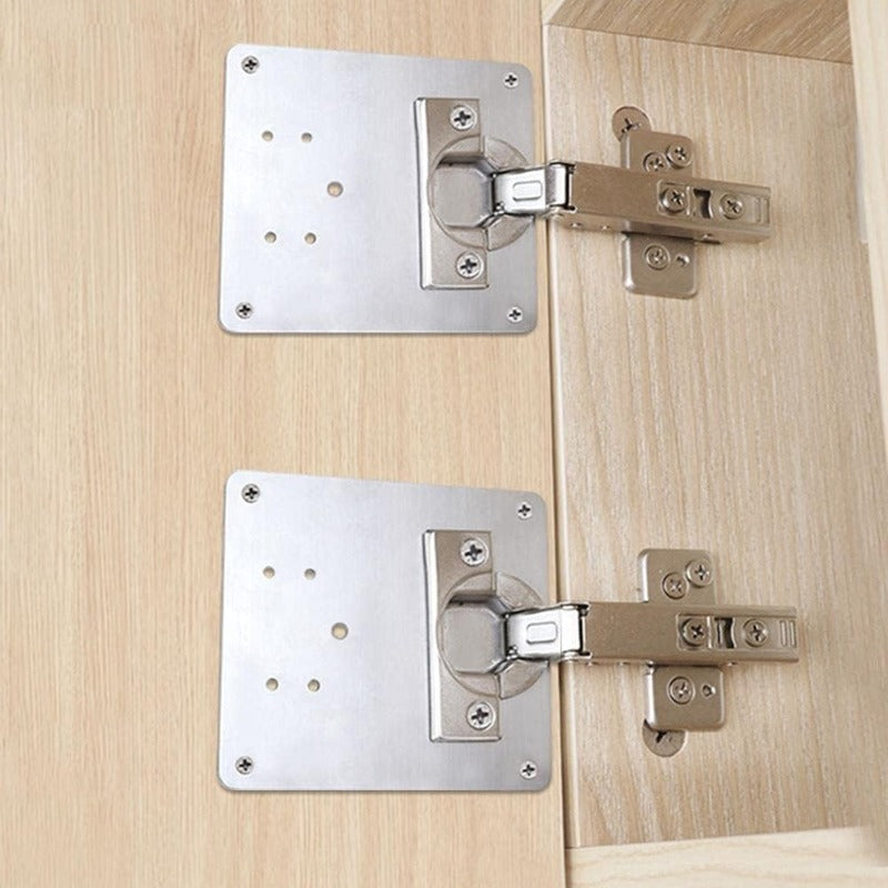 Plaque de réparation de charnière en acier inoxydable pour meubles – Lot de 10