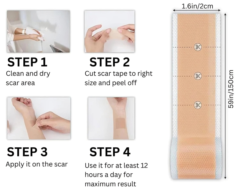 Dermiva™ – Bandes en silicone pour cicatrices efficaces [1 + 1 Gratuit]