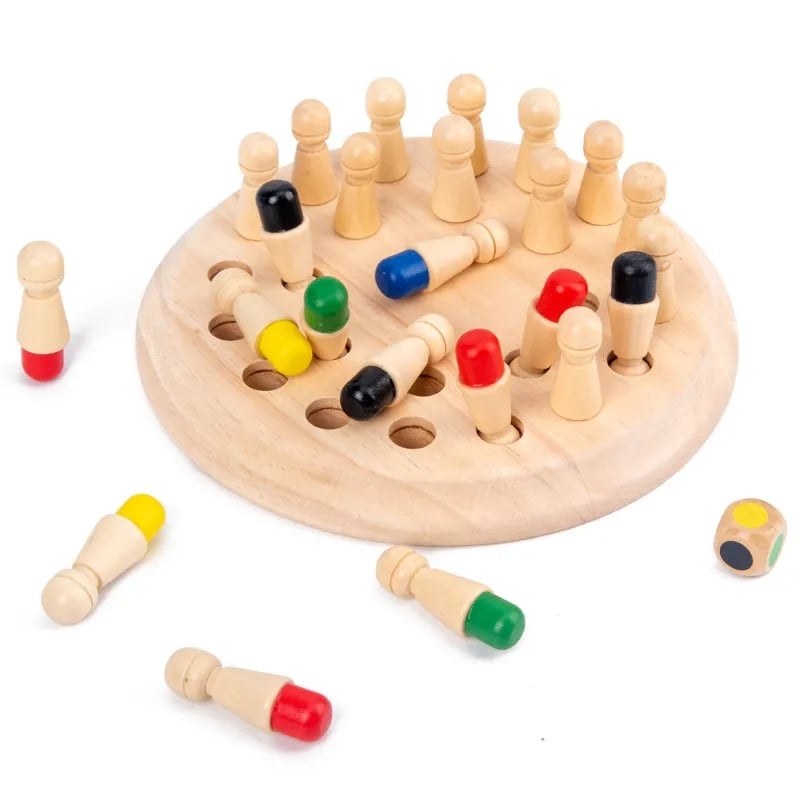 Jeu de mémoire en bois pour enfants – Concentration et motricité fine