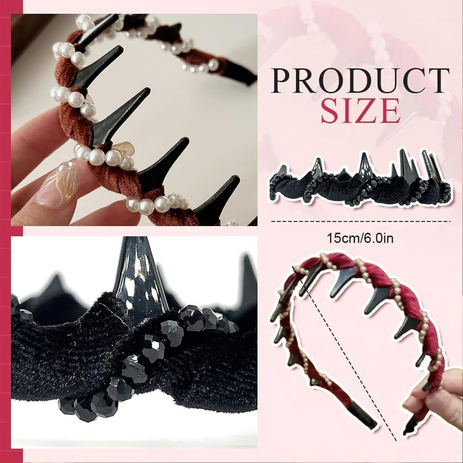 Bandeau Cheveux Rétro avec Maintien Anti-Glisse et Volume Élégant