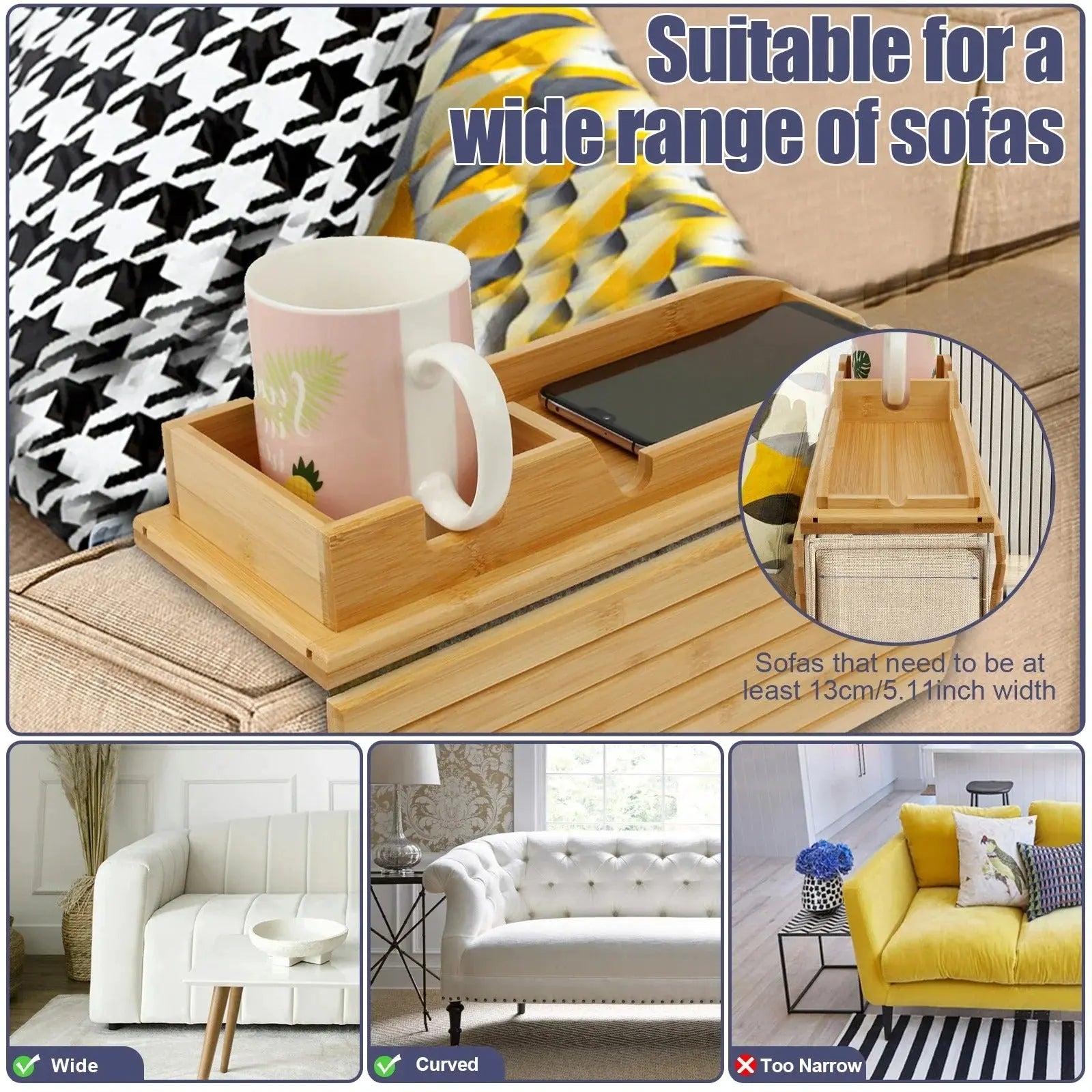 SofaTray™ – Porte-boissons pratique et plateau de table en un [50 % de réduction]
