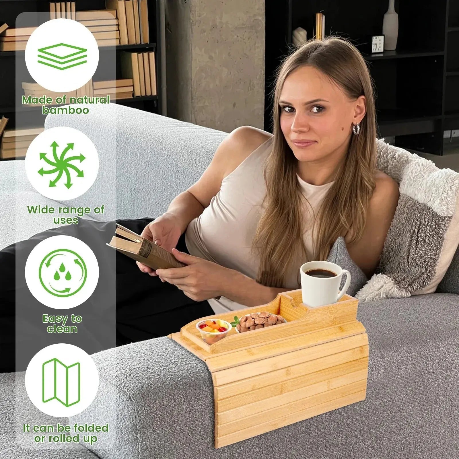 SofaTray™ – Porte-boissons pratique et plateau de table en un [50 % de réduction]