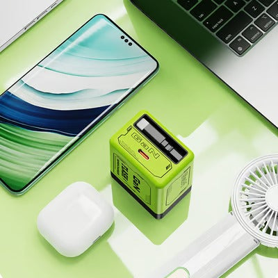Chargeur Rapide GaN Double Port USB-C avec Câble Rétractable