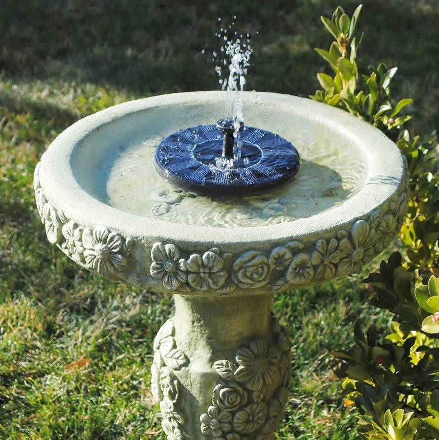 Fontaine Solaire de Jardin avec Pompe Intégrée et Multiples Embouts