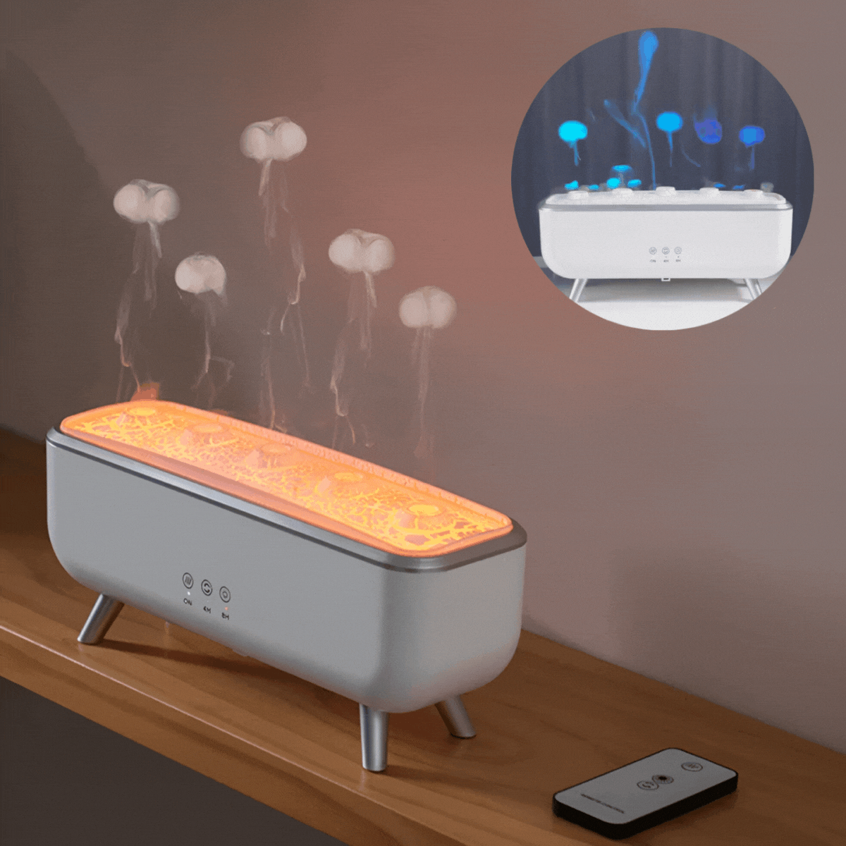 Diffuseur Humidificateur Méduse LED avec Changement de Couleur et Aromathérapie
