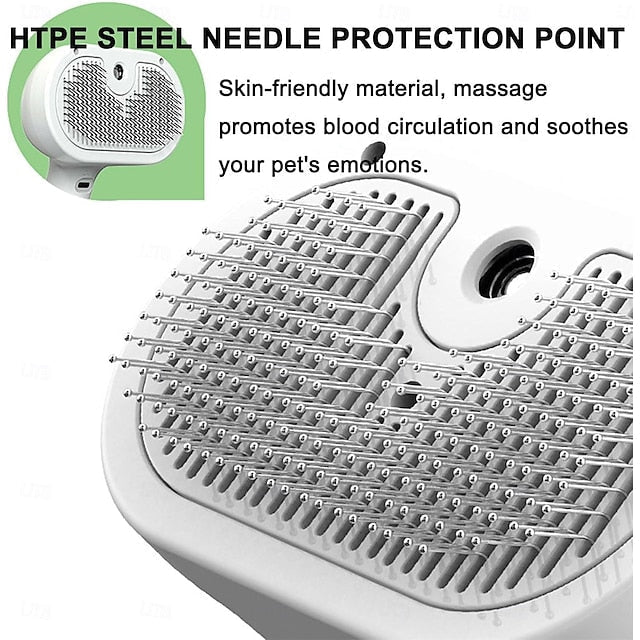 Brosse pour chien et chat avec vaporisateur d'eau intégré