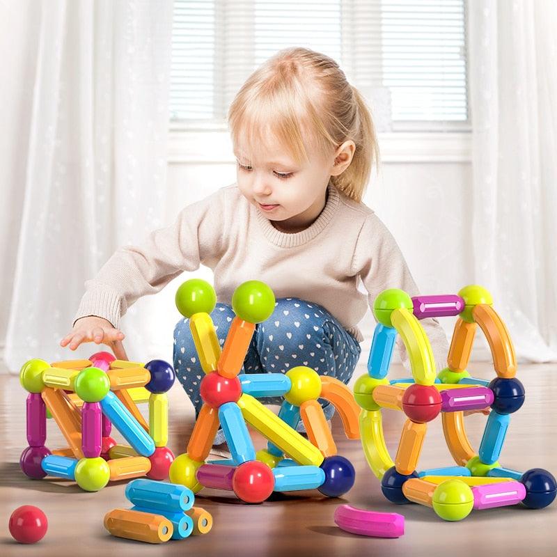 Jeu de Construction Magnétique Boules et Bâtons pour Enfants – 42 Pièces