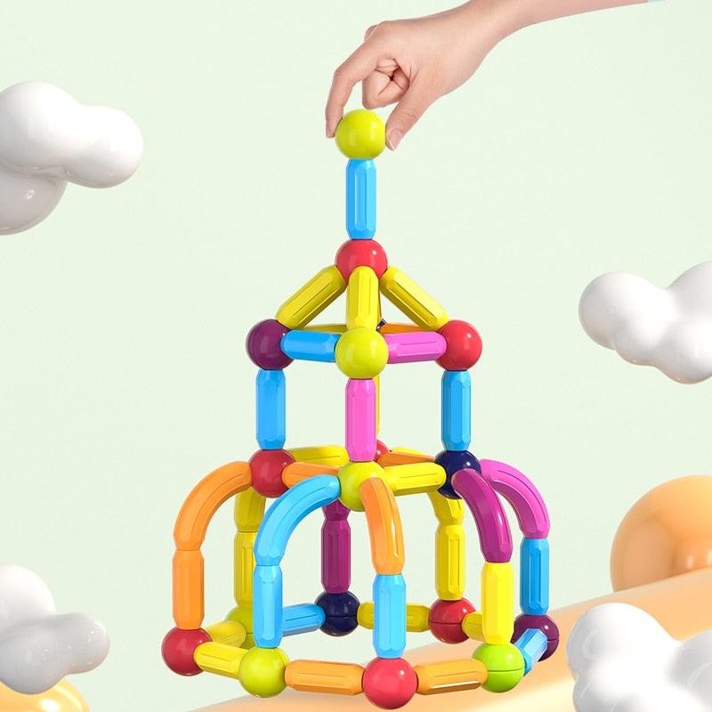 Jeu de Construction Magnétique Boules et Bâtons pour Enfants – 42 Pièces