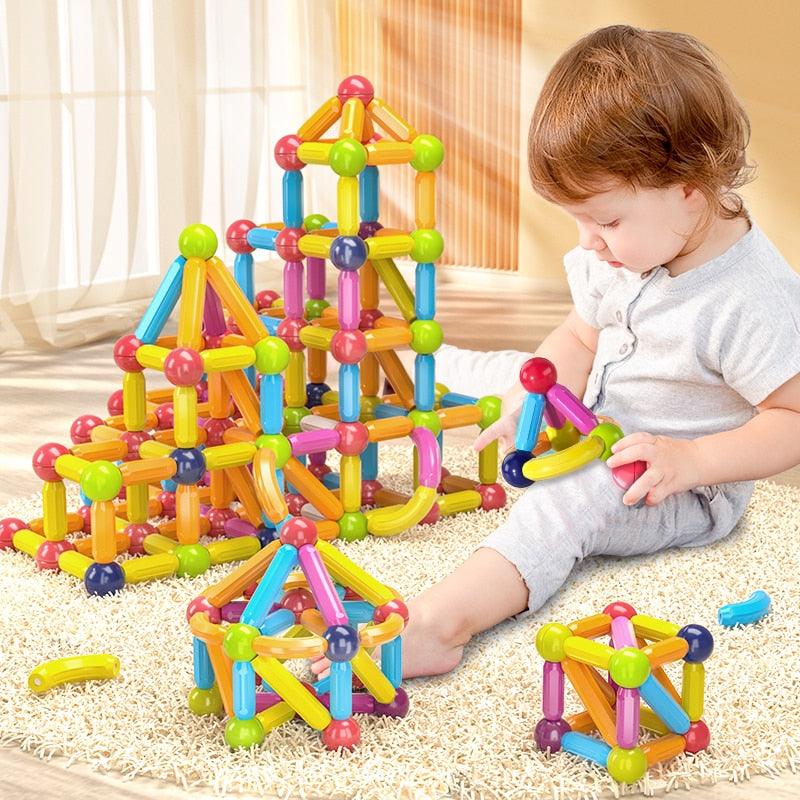 Jeu de Construction Magnétique Boules et Bâtons pour Enfants – 42 Pièces