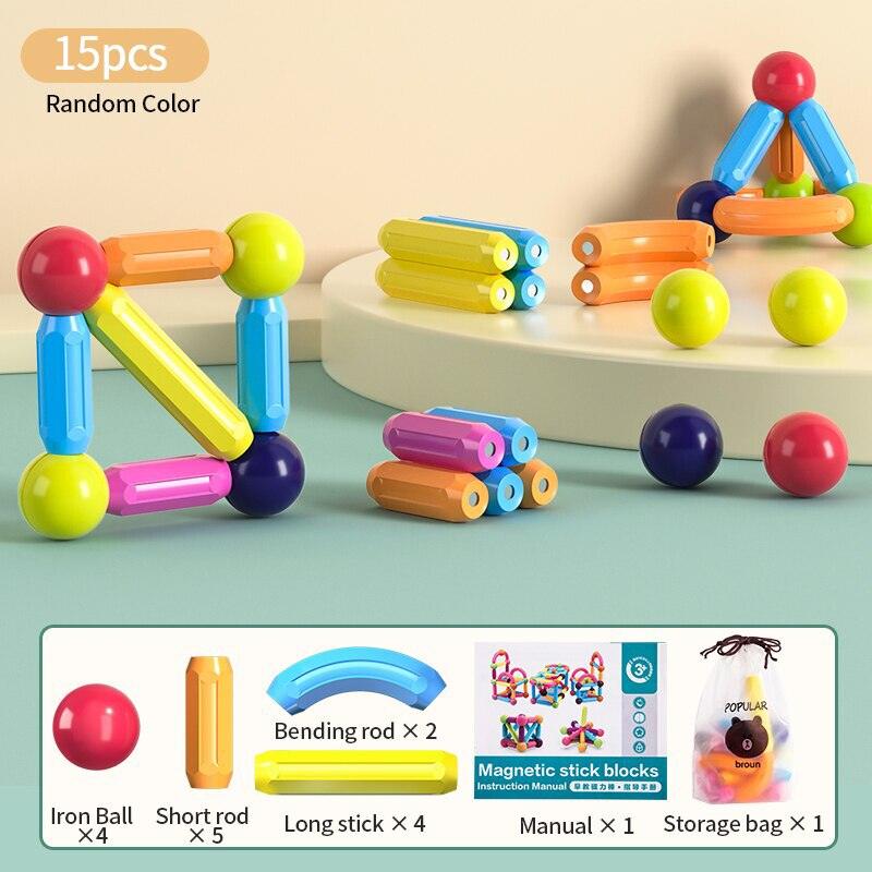 Jeu de Construction Magnétique Boules et Bâtons pour Enfants – 42 Pièces