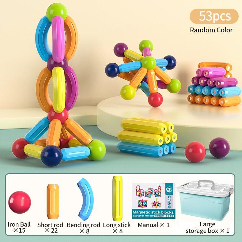 Jeu de Construction Magnétique Boules et Bâtons pour Enfants – 42 Pièces