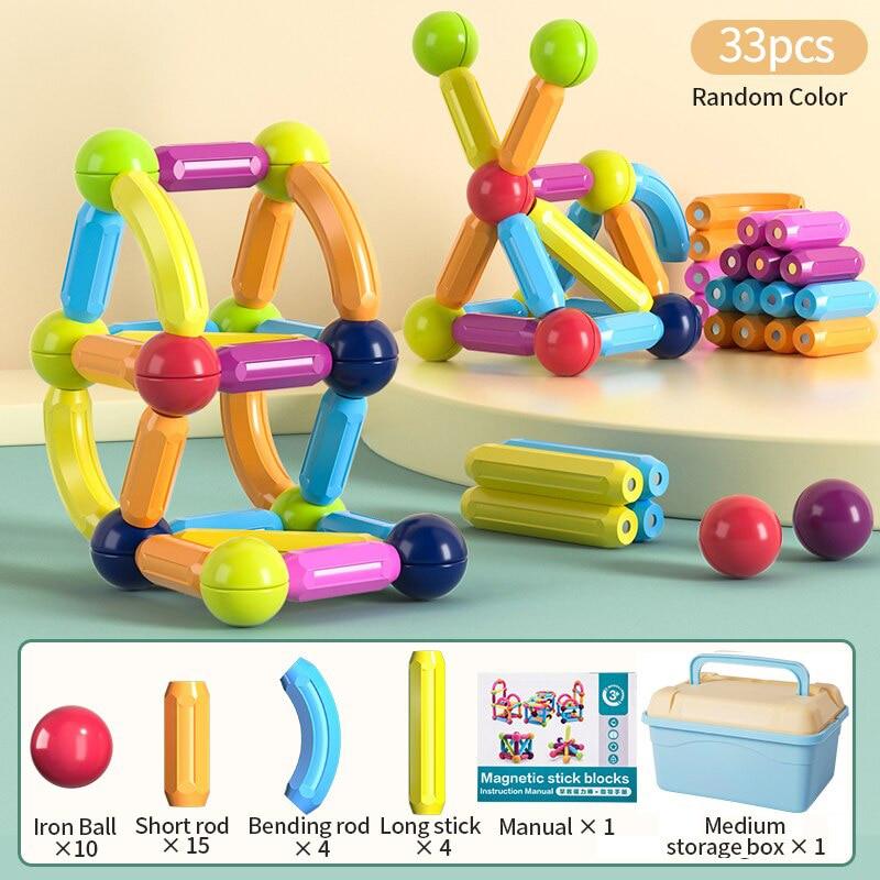 Jeu de Construction Magnétique Boules et Bâtons pour Enfants – 42 Pièces