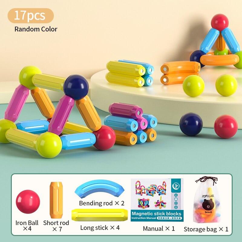 Jeu de Construction Magnétique Boules et Bâtons pour Enfants – 42 Pièces