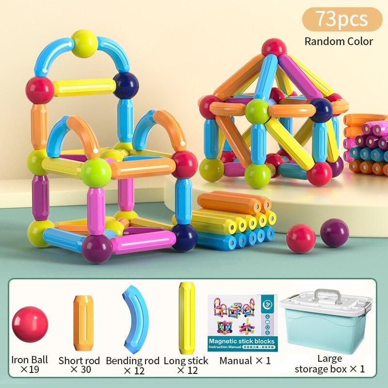 Jeu de Construction Magnétique Boules et Bâtons pour Enfants – 42 Pièces