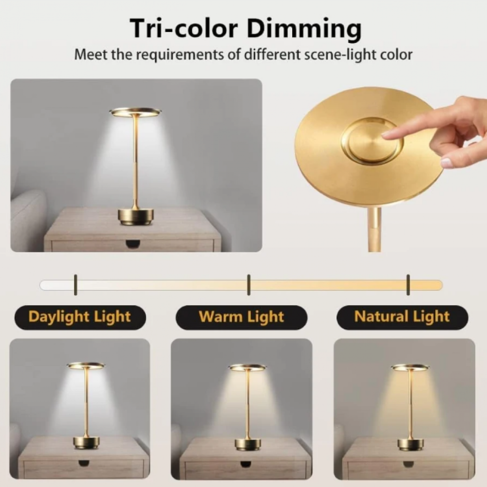 Lampe de table LED sans fil avec variateur tactile et batterie – IP44