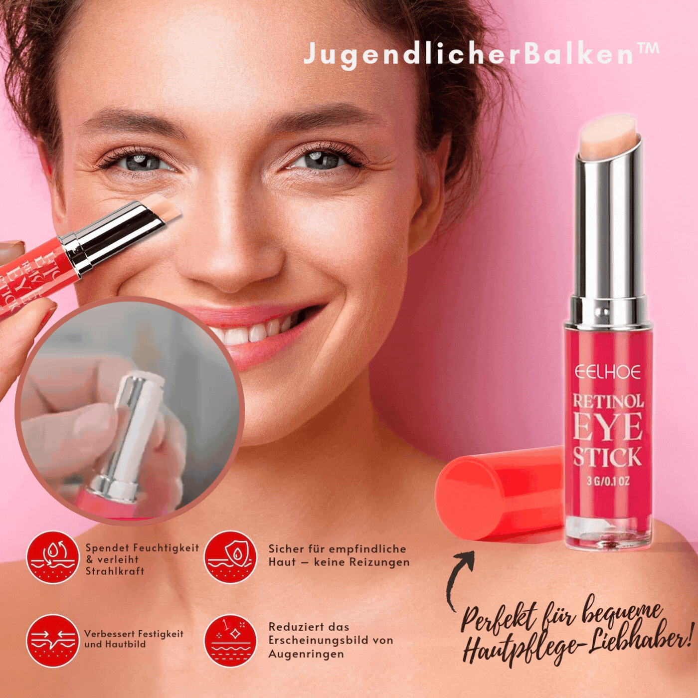 jugendlicherbalken™ – Pour un contour des yeux lisse, éclatant et d’apparence jeune [1 + 1 Gratuit]