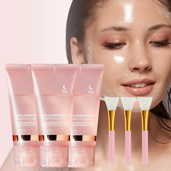 Masque de Nuit Peel-Off au Collagène pour Peau Lisse et Hydratée