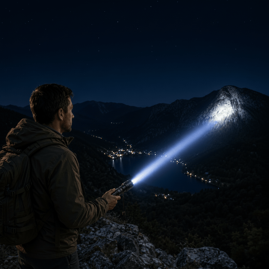 Lampe de poche avec affichage numérique pour le camping et les activités en plein air