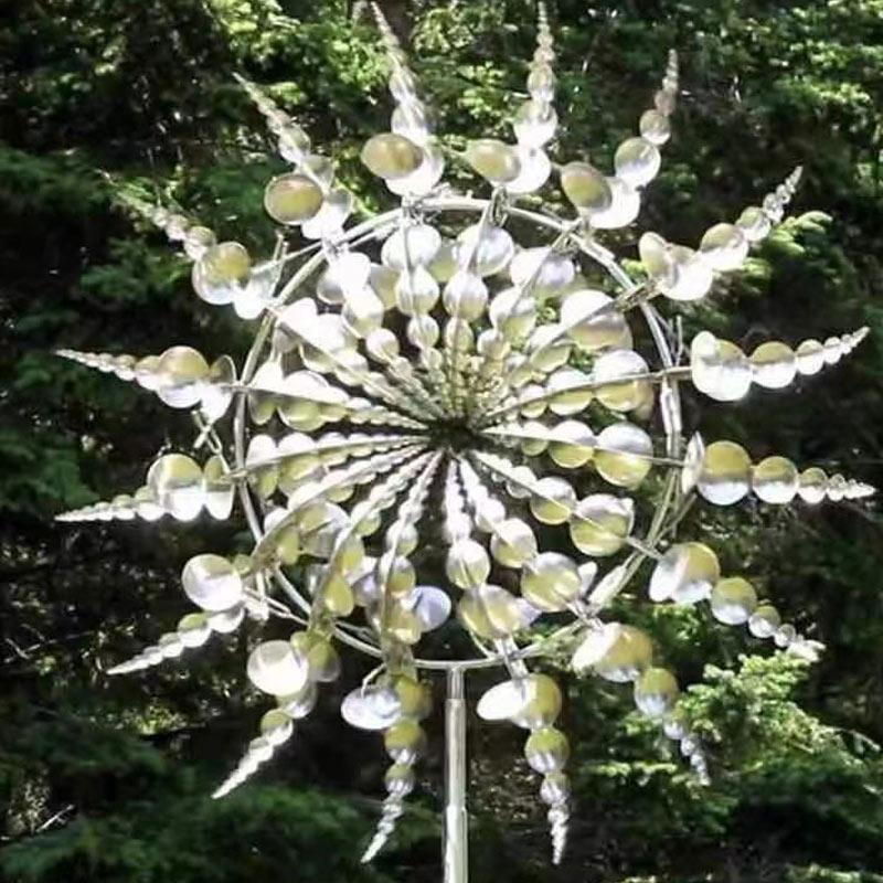 Moulin à vent décoratif en métal pour jardin – Tige 102 cm