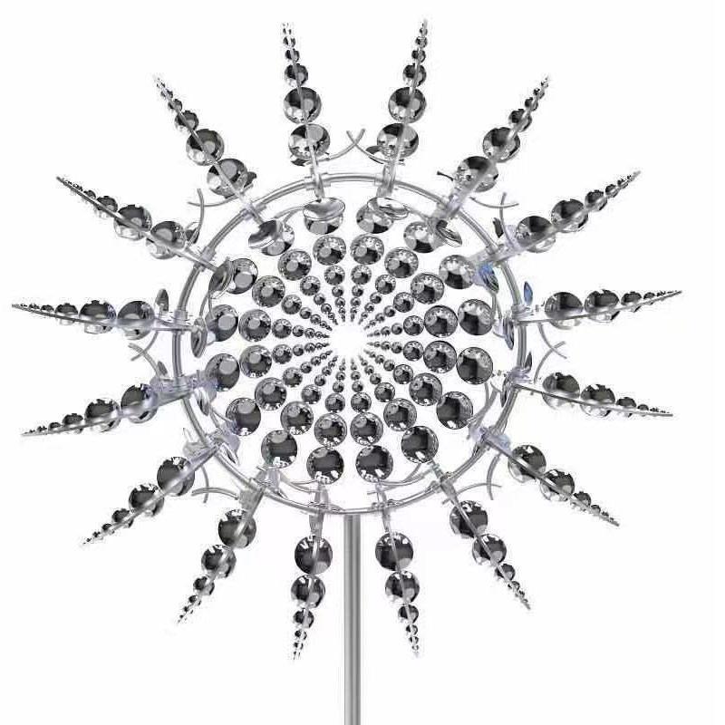 Moulin à vent décoratif en métal pour jardin – Tige 102 cm