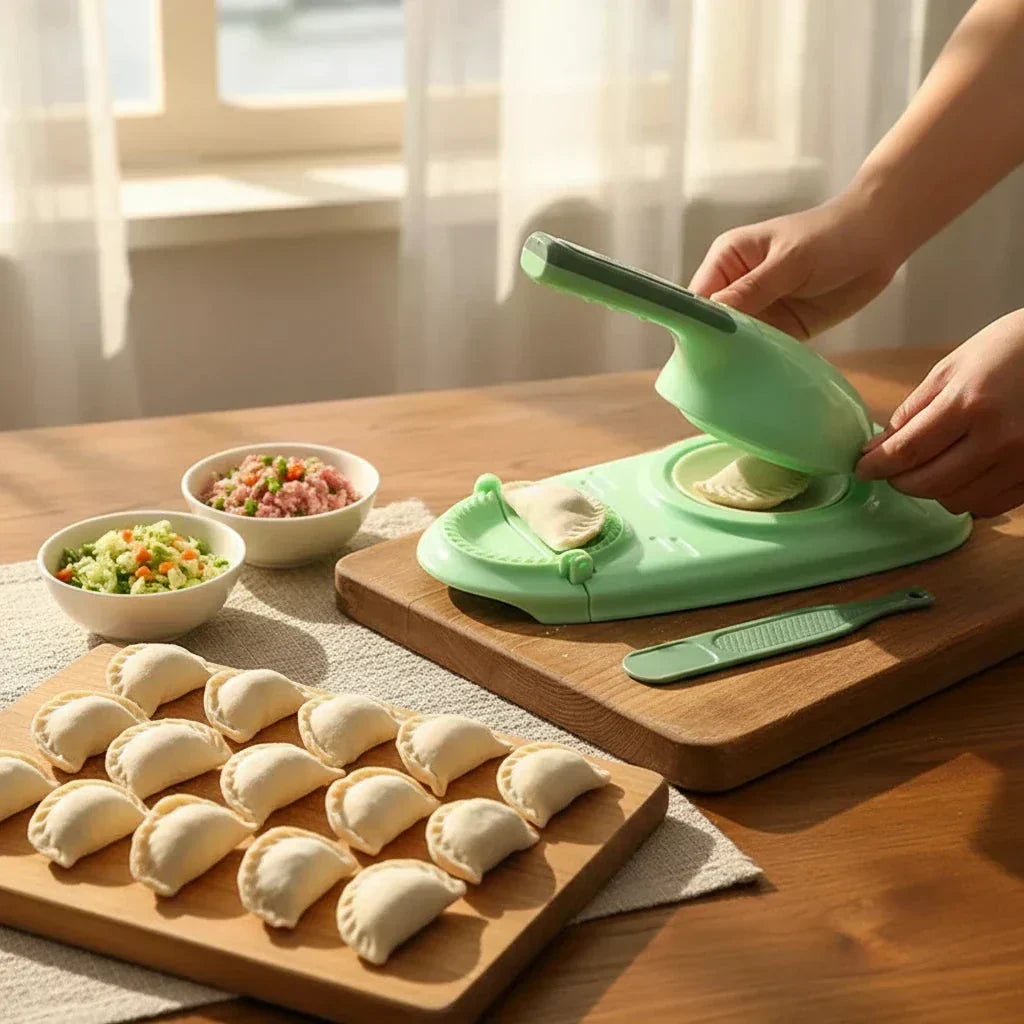 Moule à raviolis 2-en-1 – Remplissage, formage et fermeture facile
