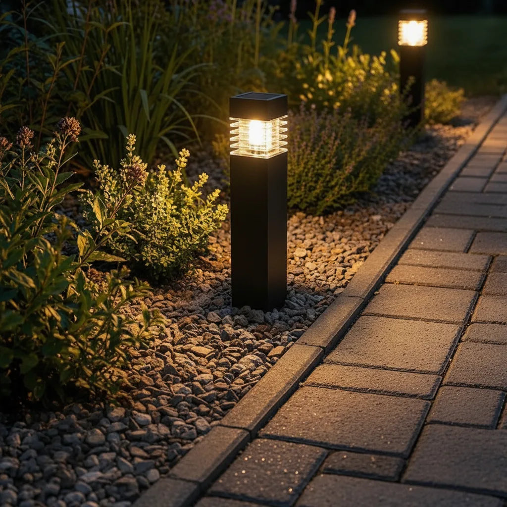 Lampe solaire LED de jardin – sans fil, automatique, résistante aux intempéries