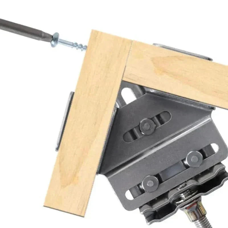 Serre-joint d'angle 90° en acier pour assemblage bois et menuiserie