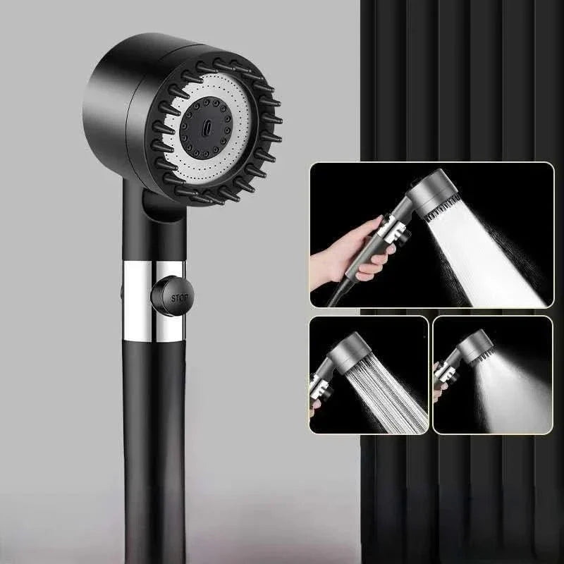 Pommeau de douche massant avec plusieurs modes de jet pour une douche relaxante