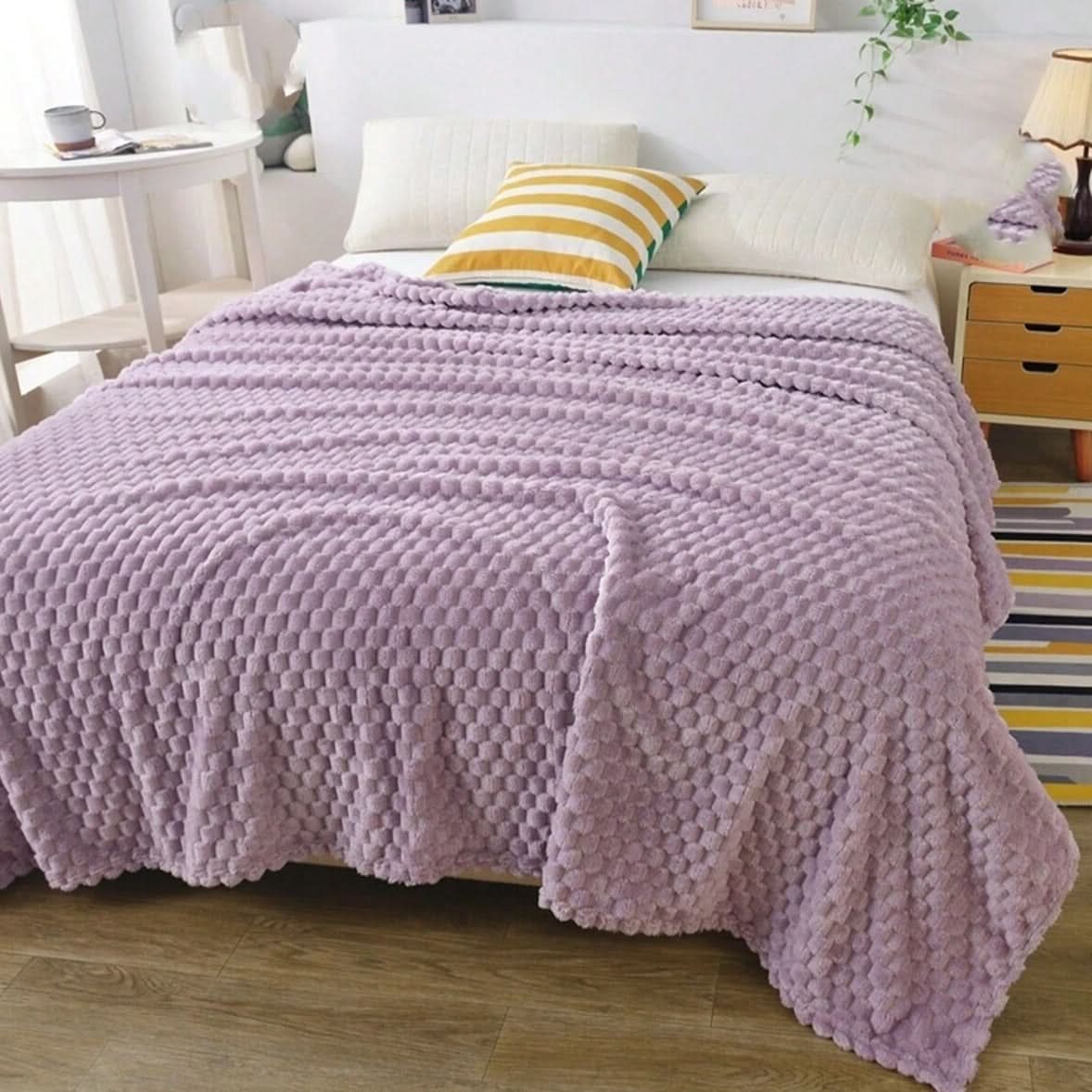 Couverture douillette ultra-douce – Plaid toutes saisons pour canapé et lit