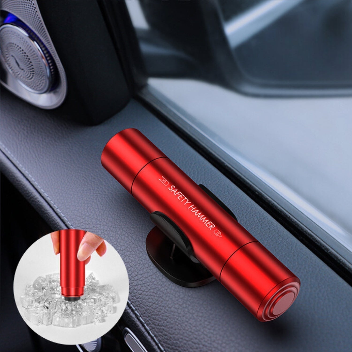 Outil de Sécurité 2-en-1 Brise-Vitre et Coupe-Ceinture pour Voiture