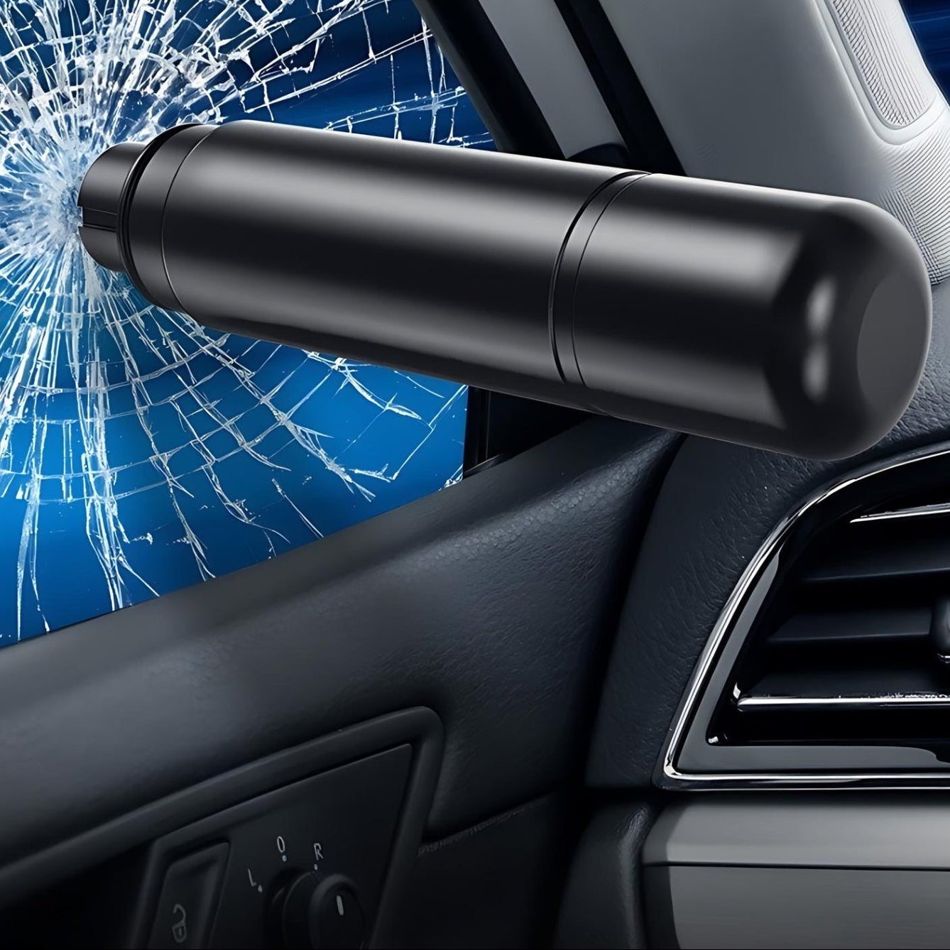 Outil de Sécurité 2-en-1 Brise-Vitre et Coupe-Ceinture pour Voiture