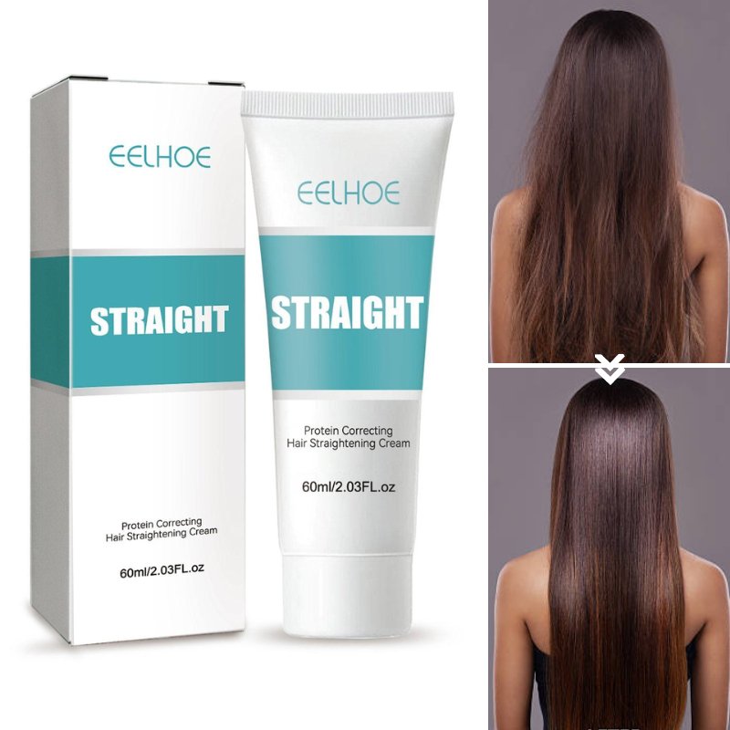 Crème Lissante à la Kératine pour Cheveux Frisés et Abîmés