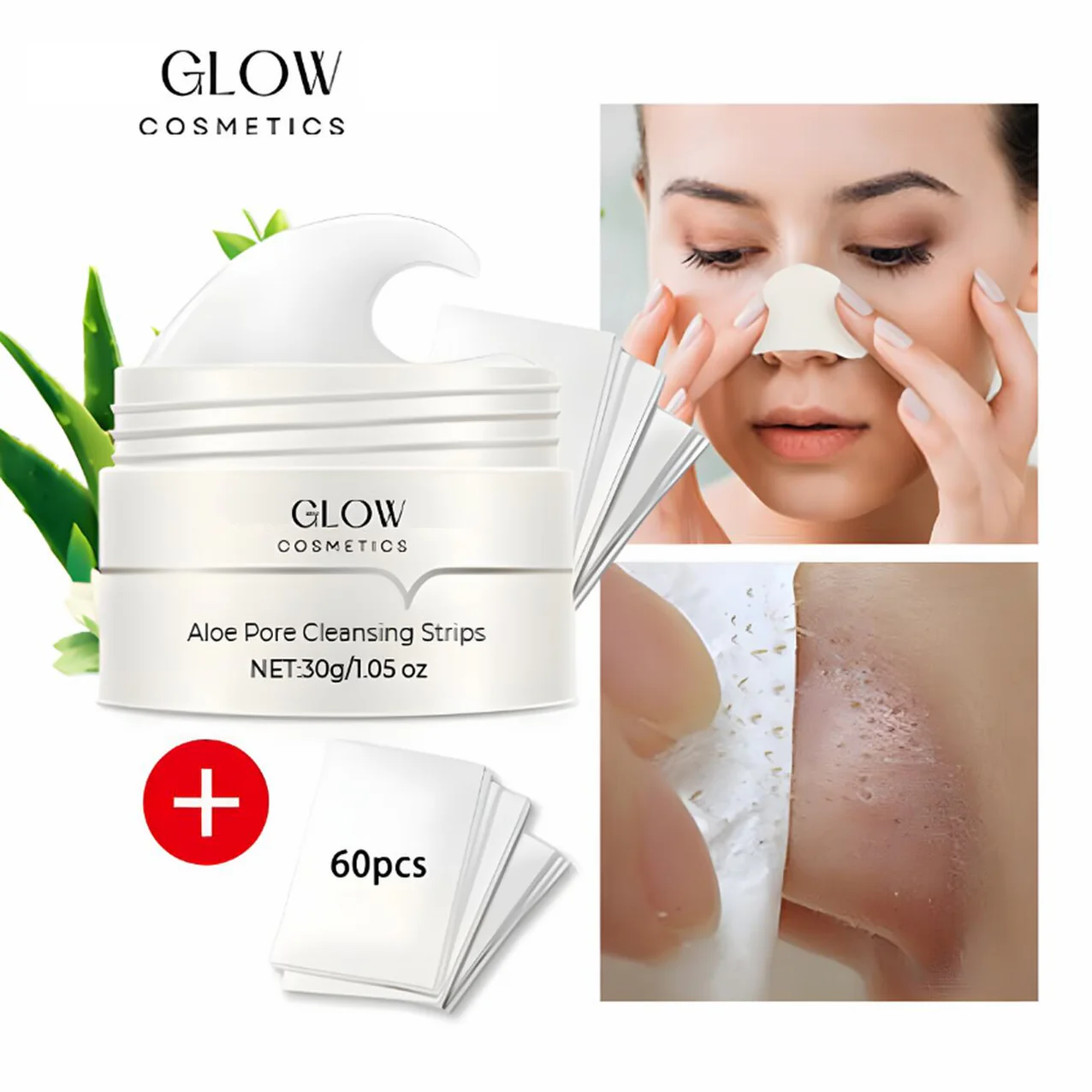 Patchs Nettoyants Anti-Points Noirs à l'Aloe Vera et Charbon Actif