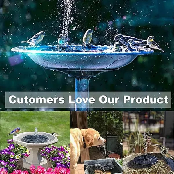 Fontaine à Oiseaux Solaire pour Jardin, Balcon et Étang