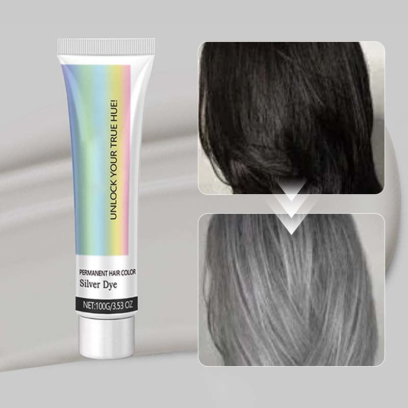 Teinture Cheveux Argentée Sans Ammoniaque avec Soin Nourrissant