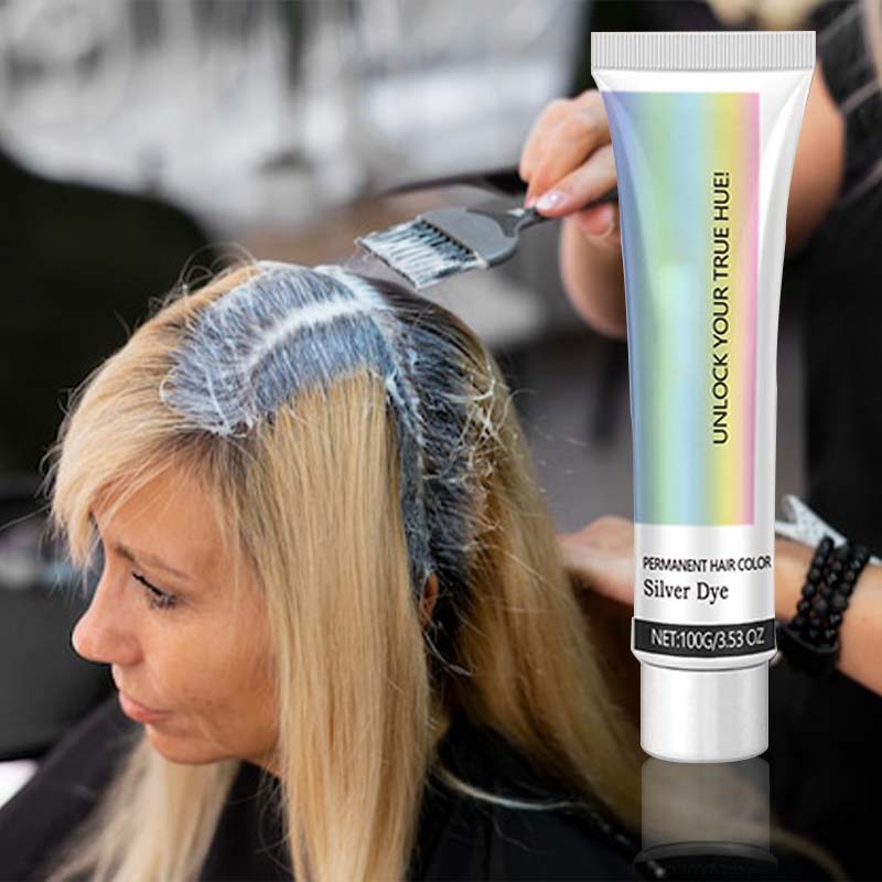 Teinture Cheveux Argentée Sans Ammoniaque avec Soin Nourrissant