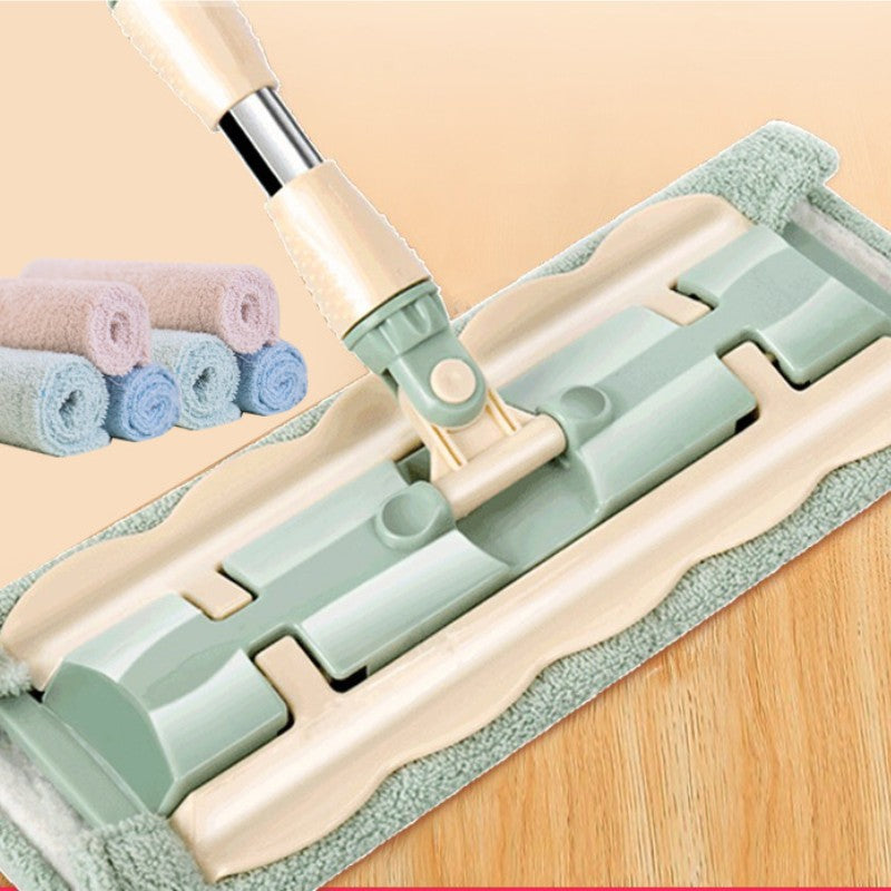 Mopmate™ – Balai plat avec manche en acier inoxydable et chiffons lavables réutilisables [50 % de réduction]